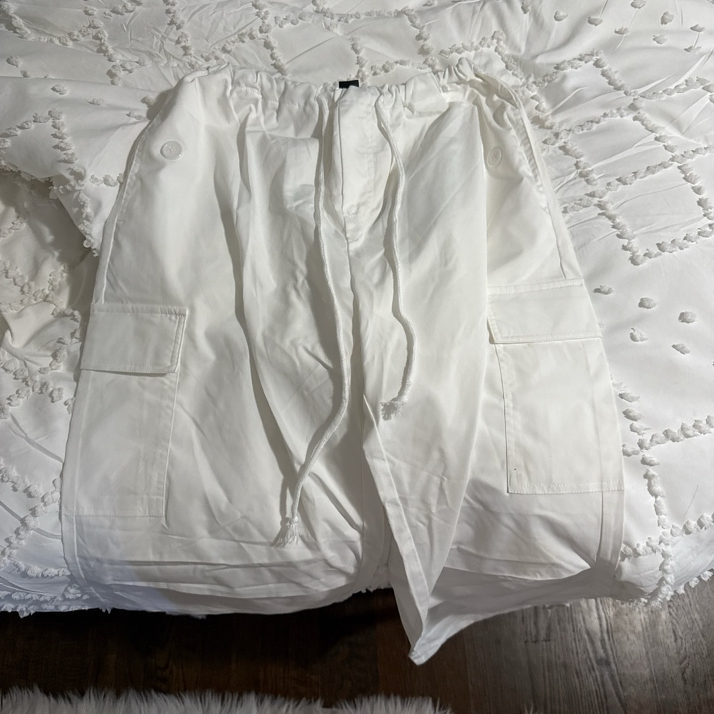 SHEIN White Drawstring Pants